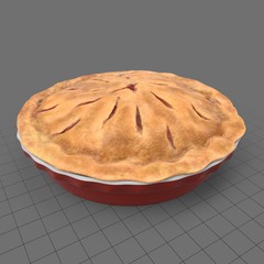 Baked pie in dish