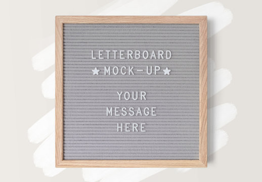 Gray Letterboard Mockup