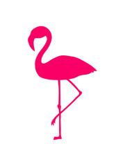 Obraz premium silhouette umriss flamingo clipart comic cartoon vogel pink süß niedlich