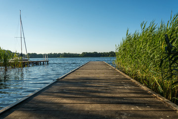 Krakower See, Krakow am See, Mecklenburgische Seenplatte, Steg, Bootssteg