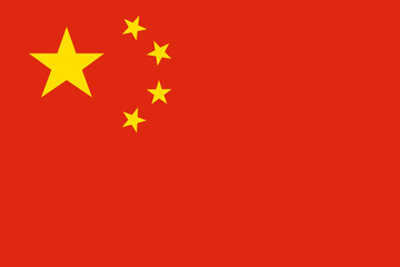 China national flag. Official colors. Correct proportion. Vector