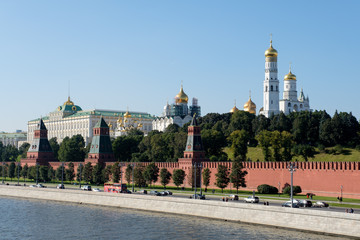 The Moscow Kremlin, the Moskva River and the Kremlin embankment. Moscow. Russia