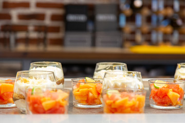 Desserts in a self service
