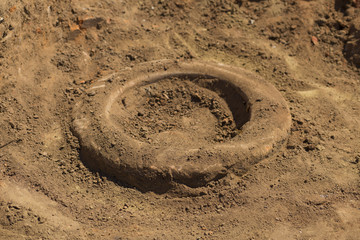 Excavation of the civilization of the ancient Greeks. Winery in ancient fortress in Byala. Wine warehouses 5th century. Pithos.