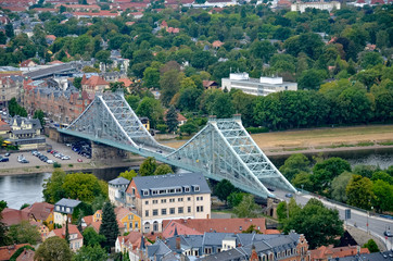 The famous bridge "Blaues Wunder" in Dresden