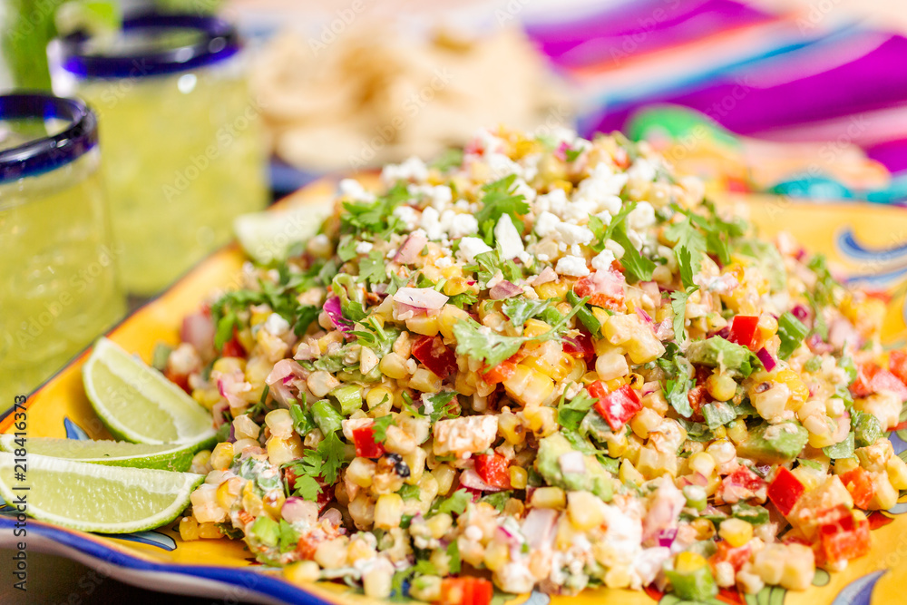 Wall mural mexican street corn salad