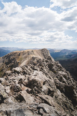 Scenic view from the top of Buffalo Mountain near Silverthorne, Colorado. 