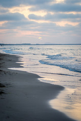 Saaidia sunset beach and waves and rocks