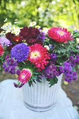 Grußkarte - fröhlich bunter Herbststrauß 