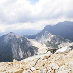 Fototapeta na wymiar Carrara marble quarry. Apuan Alps, Tuscany, Italy