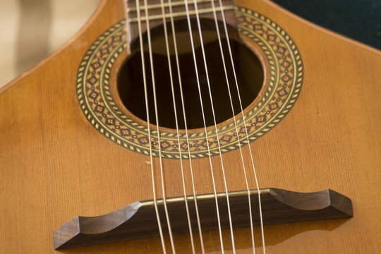 Mandolin in close showing strings