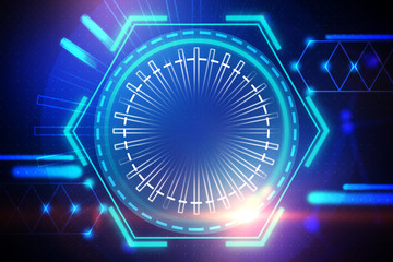 Abstract blue glowing futuristic interface