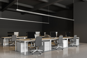 Corner of gray Industrial style office