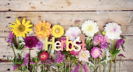 Blumenstrauß - Herbst - Dahlien und Astern