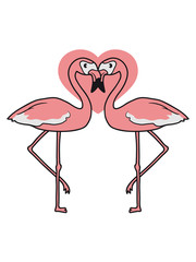 herz liebe verliebt pärchen 2 freunde team paar flamingo clipart comic cartoon vogel pink süß niedlich