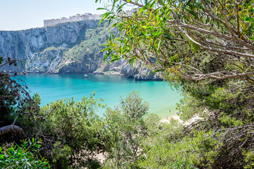 Houcima beach and waves and rocks