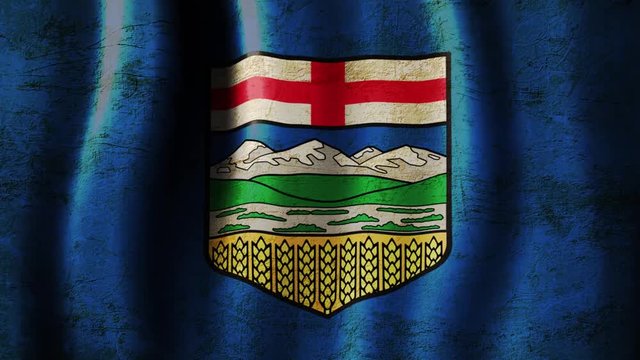 Alberta vintage flag waving in the wind
