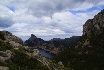 Cliffs of the island of Mallorca, in the Mediterranean.