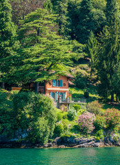 Scenic sight in Ossuccio, small and beautiful village overlooking Lake Como, Lombardy Italy.