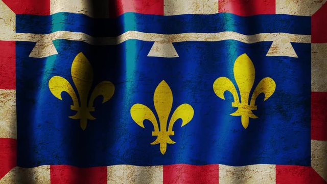 centre val de loire vintage flag waving in the wind