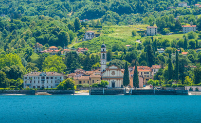 Fototapeta na wymiar San Giovanni waterfront, village overlooking Lake Como, Lombardy, Italy.