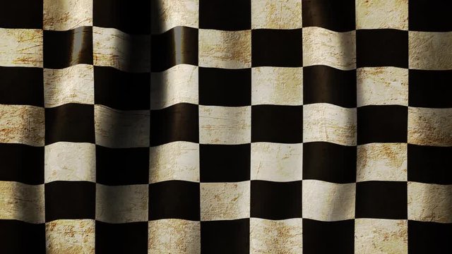 chequered racing vintage flag waving in the wind