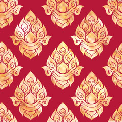 Seamless pattern, background of gold decorative elements of trad
