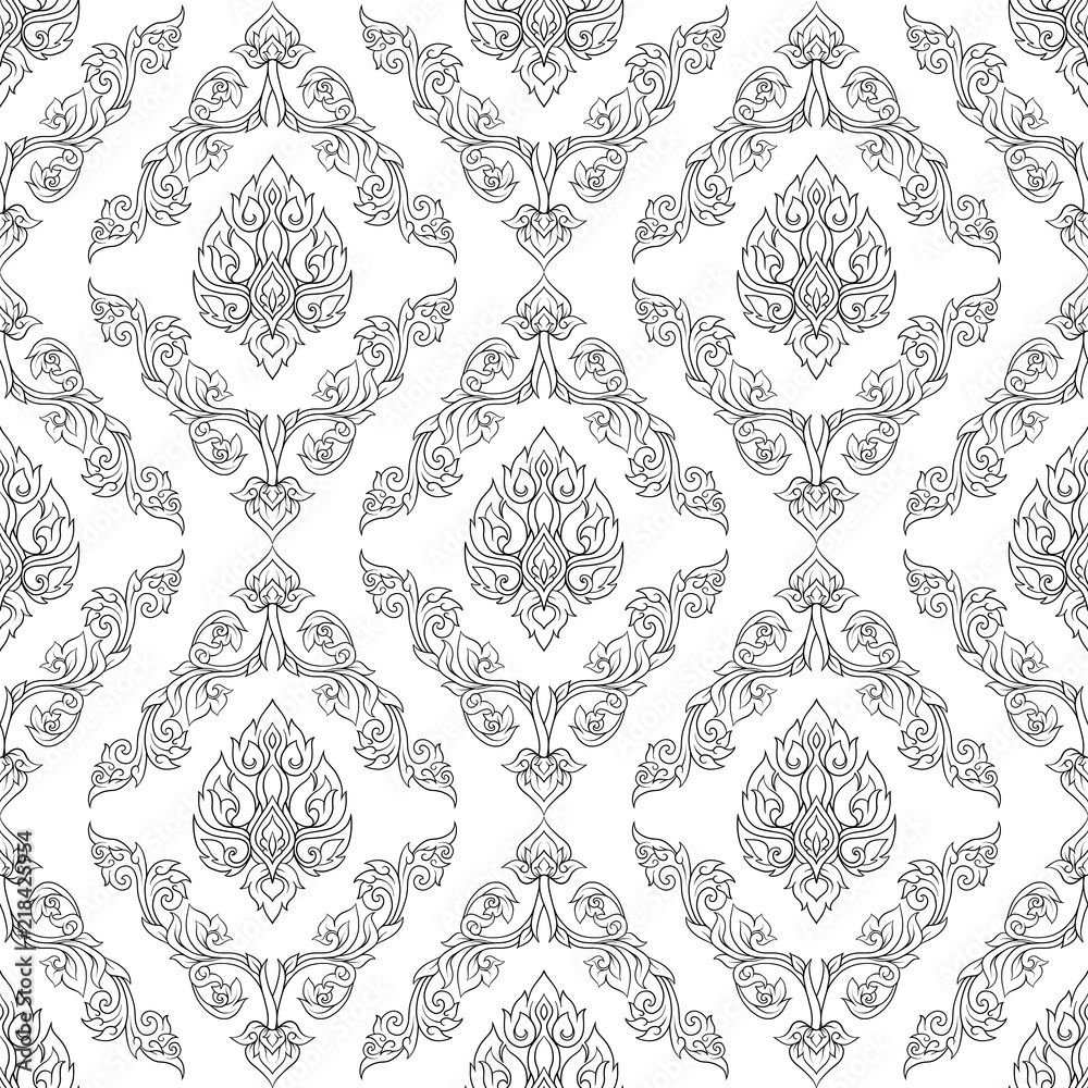 Wall mural Seamless pattern, background of decorative elements of tradition