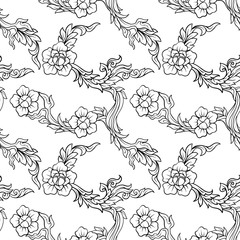 Seamless pattern, background of decorative elements of tradition