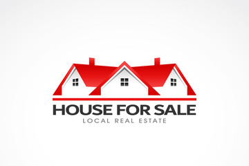 Real Estate Red Houses Logo. Vector illustration
