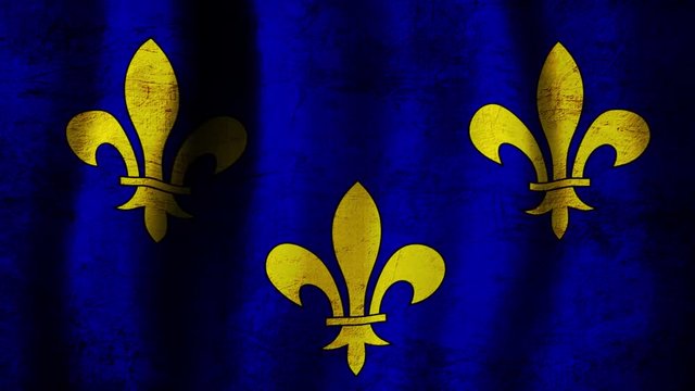 Ile de france vintage flag waving in the wind