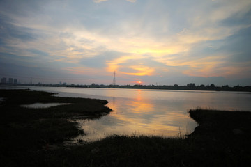 China summer river beach scenery