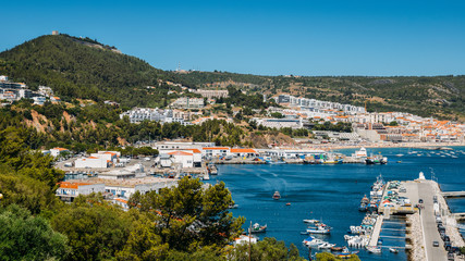 Fototapeta na wymiar View of Sesimbra, Setubal Portugal on the Atlantic Coast