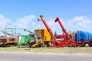 Fototapeta na wymiar colorful agriculture machines