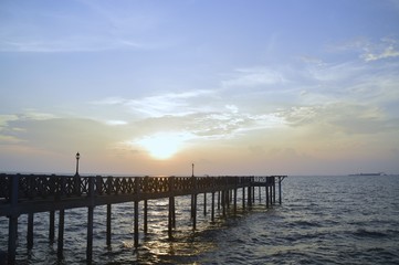 a jetty during sunrise