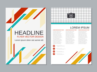 Modern professional business two-sided flyer vector design template