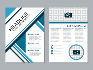 Modern professional business two-sided flyer vector design template