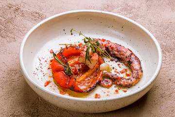 grilled octopus on plate