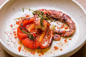 grilled octopus on plate