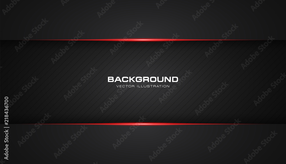Poster abstract metallic red shiny color black frame layout modern tech design vector template background