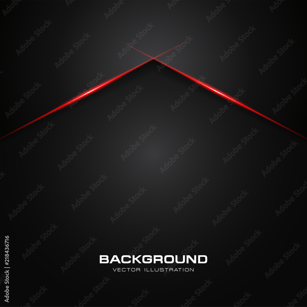Poster abstract metallic red shiny color black frame layout modern tech design vector template background