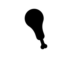 black, chicken thigh drumstick image vector icon logo