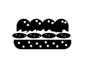 black, Hot Dog image vector icon logo