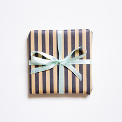 Stripe pattern gift isolated on white background