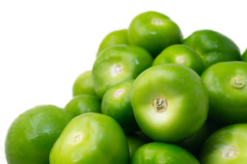 green tomatoes with close up
