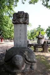 Fototapeta premium Gyeonggijeon Hall is a famous tourist spot in Jeonju Hanok Village.
