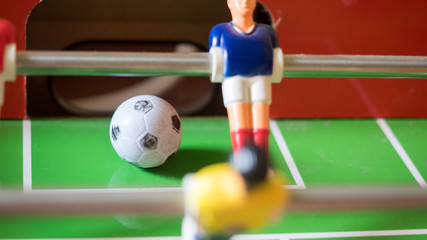 Close up ball table mini soccer