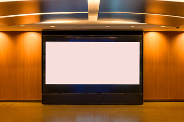 Blank wide monitors screens for advertising broadcasting on the panel with copy space for text business concept
