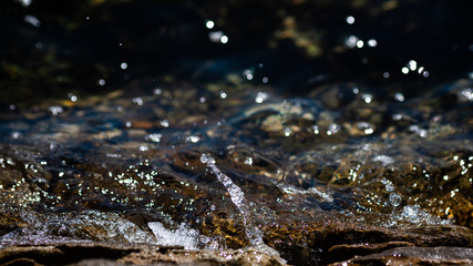 water movement, splash on rocks