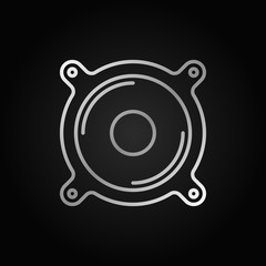 Sound speaker outline silver concept vector icon